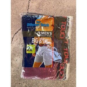 Different Touch 3 Pack Men’s Cotton Blend Knit Boxer Briefs Big & Tall 2XL